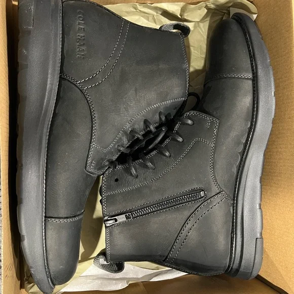 Cole Haan Grand Atlantic Black Men's Lace-Up Boots - Picture 5 of 5